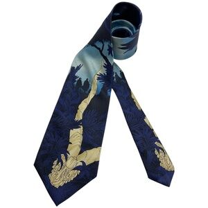 GIANFRANCO FERRE Blue/Gold Art Silk LUXURY Tie ITALY